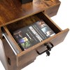 Sevobal Utility Storage Cabinets Stand Barber Station Hair Styling with Glass Door, 3-Tier Shelf, Dryer Tool Holders for Salon, Brown, 23"*15.8"*66.9" - 4 of 4