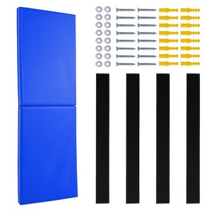 VEVOR Gym Wall Padding, 71 x 24 x 2 inch Tear-Resistant Wall Mat, Removable 2" Thick Foam High Density Basketball Court Wall-Mounted Padding, Blue - 1 of 4