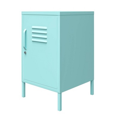 Mint Metal Locker End Table with Storage