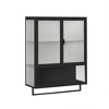 23.62" Iron and Tempered Glass Wall Mounted 2-Door Cabinet with Two-Tier Storage, Open Shelf and Towel Rack for Entryway, - 4 of 4