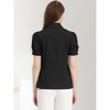 Allegra K Women's Puff Short Sleeve Pointed Collar Work Office Button Down Shirt - 4 of 4
