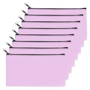 Unique Bargains PU Leather Zippered Water Resistant Bank Deposit Bag Security Money Pouch 11"x 6" 8 Pcs - 1 of 4