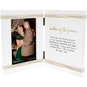 Pavilion Gift Company - Mother Of The Groom - 5.5" x 7.5" Hinged Sentiment Frame (Holds a 4" x 6" Photo) - Single Image Frames - 1 of 4