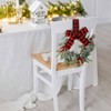 4 Pcs 9 Inch Cabinet Wreaths Red Berry with Red and Black Plaid Bow Farmhouse Holiday Xmas Party Decorations Elegant Style - 2 of 4