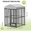Outdoor Heavy Duty Metal Dog Cage Kennel with Rotating Feeding Bowl, Waterproof Roof Cover and Lock for All Dog Breeds - 2 of 4