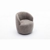 CAVINAS Chenille Fabric Swivel Accent Armchair, Barrel Chair with Black Powder Coating Metal Ring, for Living Room, Bedroom, Dining Room - 3 of 4