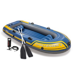 Intex 68370EP Challenger 3 Inflatable Raft Boat Set With Pump And