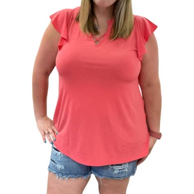 Women's Ruffle Sleeve Top - honeyme