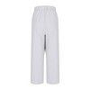 Coolmee Womens Elastic High Waisted Palazzo Pants Casual Wide Leg Long Lounge Pant Trousers with Button Pocket S White - 4 of 4