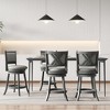 Tangkula Swivel Bar Stools Set of 2 w/ Soft-padded Back & Seat Sturdy Wooden Frame - 4 of 4