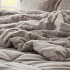 Sapphtopaz Print Long Faux Fur Twin/Twin XL Comforter Mini Set, Brushed Fur/Mink Reverse, 2-Piece Sheets Bedding Set with Sham - 2 of 4