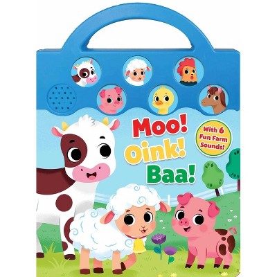 Moo, Oink, Baa! (6-Button Sound Farm Book) - by  Maggie Fischer (Board Book)