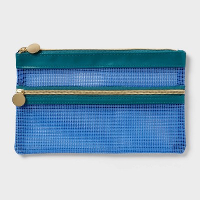 Double Pocket Zip Pouch Blue - Spritz™