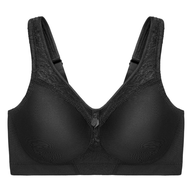 Glamorise Womens MagicLift Seamless Firm Support Wirefree Bra 1007 Black, 4 of 5