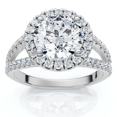 Pompeii3 1.90Ct Diamond Engagement Ring Split Shank Ring 14k Gold or Platinum Lab Created