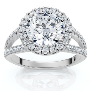 Pompeii3 1.90Ct Diamond Engagement Ring Split Shank Ring 14k Gold or Platinum Lab Created - 1 of 4