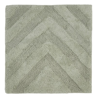 Dark Sage Cotton Tufted Non-Slip Toilet Lid Cover 18" x 20"