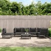 vidaXL Comfortable 7-Piece Patio Lounge Set - Anthracite Woven Fabric and Powder-Coated Steel Frame with Thick Cushions - Perfect for Outdoor Space - 2 of 4