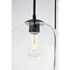 Elegant Lighting Baxter 3 Lights Black Pendant With Clear Glass - 4 of 4
