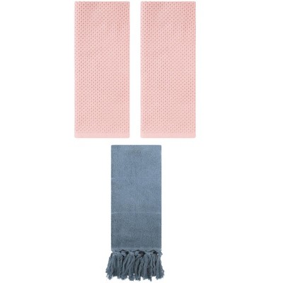 REGALWOVEN 3 Packs Cotton Soft Absorbent Tassels and Waffle Hand Towel