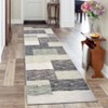 Runner Rug 2 x 6 Geometric Patchwork Hallway Rug with Non-Slip Backing, Washable Low Pile Area Rug, Foldable Modern Carpet Runner for Kitchen - 2 of 4