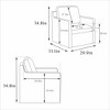 TOAOTBNBO Wide Swivel Chair with Removable Back Cushion, Modern Upholstered Armchair for Balcony Stain-resistant Club Chair with Wood Frame, Gray - 3 of 4