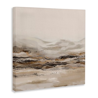 Abstract Mountains Landscape Beige and Brown Canvas Art, 24 x 24