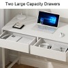 INFURNIC Desks 40 Inch Compact Writing Workstation Computer Desk with Storage Drawers and Dual-Purpose Design, White, 39.37"*19.09"*29.53" - 2 of 4