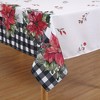 Buffalo Plaid Rectangle Christmas Tablecloth, Black White 60" x 84" - 4 of 4