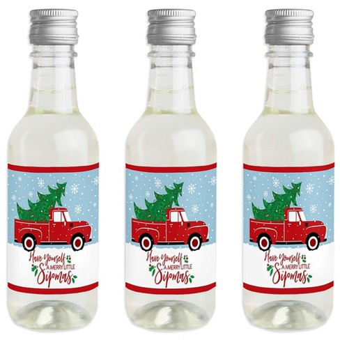 Big Dot Of Happiness Merry Little Christmas Tree - Mini Wine And Champagne  Bottle Label Stickers - Red Truck Christmas Party Favor Gift - Set Of 16 :  Target