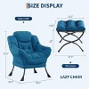 Coucheta Lazy Chair Collection - Modern Accent Lounge Armchairs with Side Pockets, Optional Folding Ottoman, Multiple Colors Available - 2 of 4