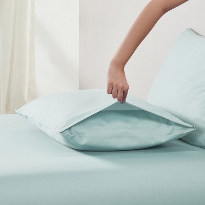 Seafoam Cotton Sateen Standard/Queen Pillowcase Set
