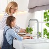WOWOW Single Handle Pull Down Sprayer Kitchen Faucet with Deckplate in Brushed Nickel - 2 of 4