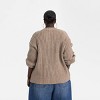 KBB by KAHLANA Women's 'The Cable Mix Cardi' - Tan - 2 of 3