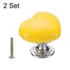 Unique Bargains Heart-Shaped Ceramic Drawer Knobs with Screw for Cupboard 2 Pcs - 3 of 4