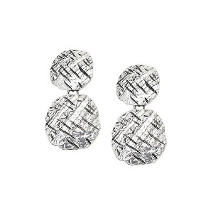 SOHI Women's Silver Dented Drop Earrings - 1 of 3