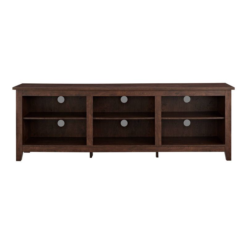 Transitional 6 Cubby Wood Open Storage Wood TV Stand for TVs up to 80"- Saracina Home, 6 of 17