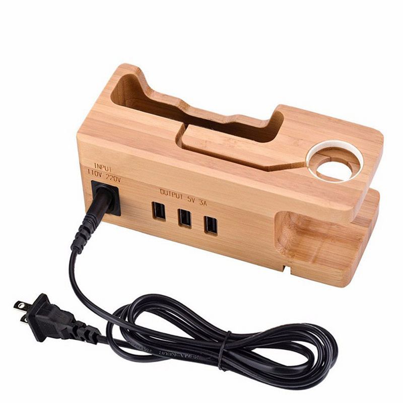 Trexonic 2 in 1 Bamboo Charging Station, 1 of 5