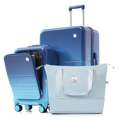 3-Piece Hardside Luggage Set with Cup Holders & USB Charger, Lightweight for Travel – Cuddlewood