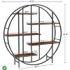 Round 5-Tier Bookcase, Open Freestanding Industrial Shelf for Books & Plants, Rustic Brown Display for Living Room, Home Office, Entryway, Bedroom - 2 of 4