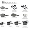 LunaLulink Gray 18 Piece Non-stick Cookware Set, Steel - 4 of 4