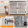 Artloge Heavy Duty Metal Pet Kennel Cage Durable Dog Crate Wooden Tabletop End Side Table with Removable Tray & 3 Lockable Doors for Dogs Furniture - 3 of 4