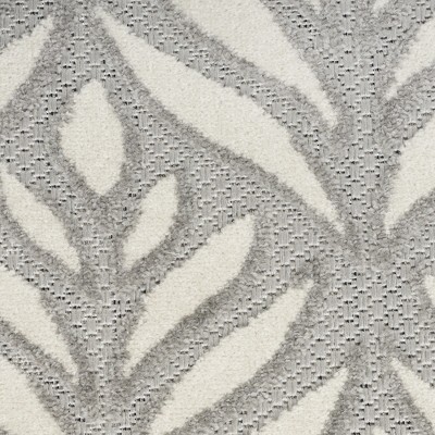 Aloha 8' Round Gray Synthetic Tropical Palm Outdoor Rug