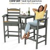 VINGLI Tall Adirondack Chairs Set of 2 with Removable Trays, HDPE All Weather Outdoor Bar Stools Heavy Duty Poly Deck Chairs for Pool Balcony - 2 of 4