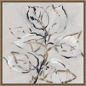 Amanti Art Golden Floral II  by Lera Framed Canvas Wall Art - 1 of 4