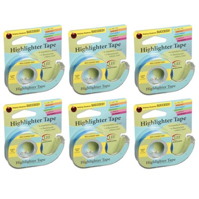 6pk Removable Highlighter Tape Blue - Lee Products