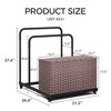Maggift Wheelbarrows, Wicker Storage Box with Wheels, 3-Compartment Poolside Organizer for Patio, Garden, Brown, 31.5"*39.4"*37.6" - 2 of 4