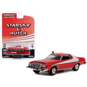 1976 Ford Gran Torino Red w/White Stripes (Crashed Version) "Starsky & Hutch" 1975-1979 TV 1/64 Diecast Model Car by Greenlight - 1 of 3