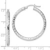 Black Bow Jewelry 3mm Diamond Cut, Polished Sterling Silver Hoops - 35mm (1 3/8 Inch) - 4 of 4