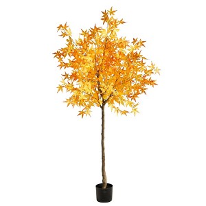 Nearly Natural 6-ft Autumn Maple Artificial Tree - 1 of 4